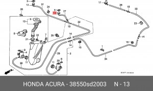 Форсунка стеклоомывателя 38550SD2003 HONDA