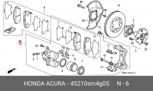 Тормозной суппорт 45210SM4G05 HONDA