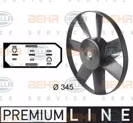 Вентилятор, охлаждение двигателя 8EW 009 144-591 HELLA