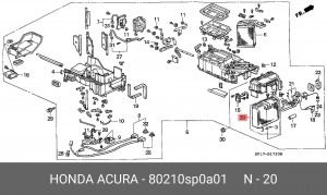 Испаритель, кондиционер 80210SP0A01 HONDA