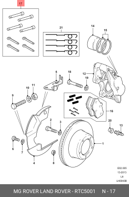 Комплектующие, колодки дискового тормоза RTC5001 LAND ROVER