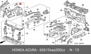 Кронштейн крепления крыла 60619SAA300ZZ HONDA