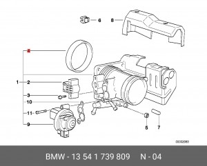 Патрубок дроссельной заслонки 13541739809 BMW