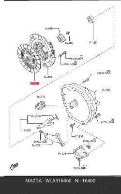 Диск сцепления WLA316460 MAZDA