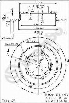 Тормозной диск 08.5266.10 BREMBO