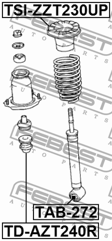 Проставка пружины подвески TSI-ZZT230UP FEBEST
