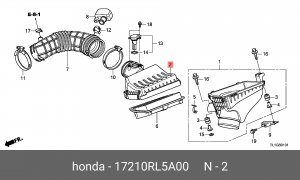 Крышка корпуса фильтра воздушного 17210RL5A00 HONDA