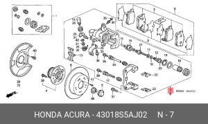 Тормозной суппорт 43018S5AJ02 HONDA