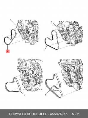 Поликлиновой ремень 4668249AB CHRYSLER