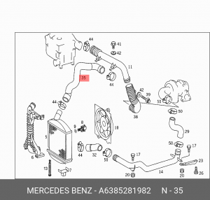 Патрубок воздушный турбокомпрессора A6385281982 MERCEDES BENZ
