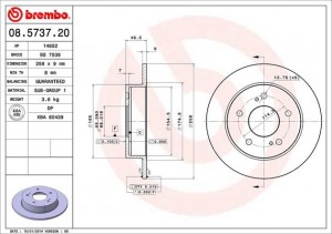 Тормозной диск 08.5737.20 BREMBO