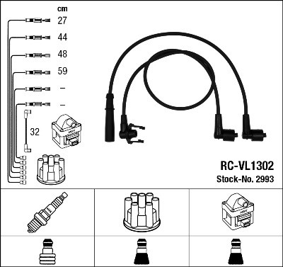 Ккомплект проводов зажигания RCVL1302 NGK NTK