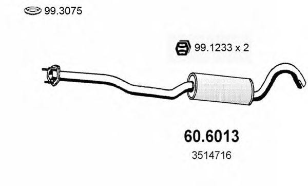 Средний глушитель выхлопных газов 606013 ASSO