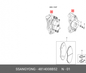 Суппорт тормозной 4814008B52 SSANG YONG
