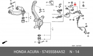 Датчик, частота вращения колеса 57455S84A52 HONDA