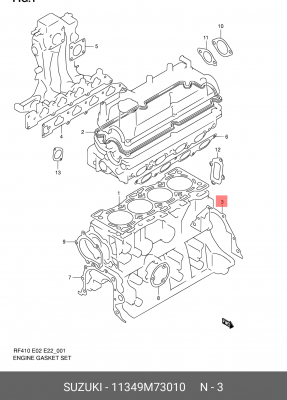 Прокладка, выпускной трубопровод 11349M73010 SUZUKI