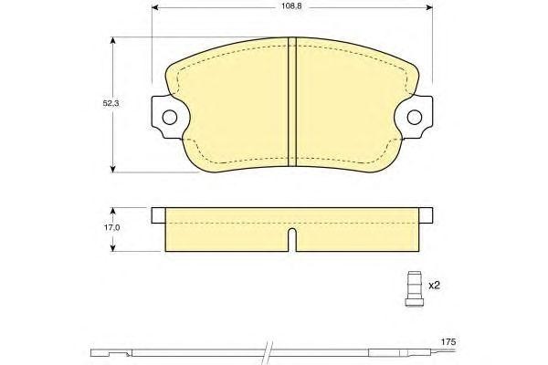 Комплект тормозных колодок, диско 6101543 GIRLING