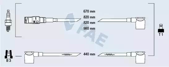 Ккомплект проводов зажигания 83990 FAE