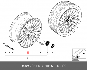 Диск колеса 36 11 6 753 816 BMW
