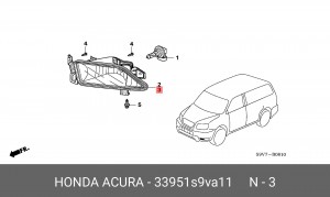 Фара противотуманная 33951S9VA11 HONDA