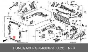 Балка крепления радиатора 04603SNAU00ZZ HONDA