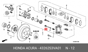Втулка направляющая тормозного суппорта 43262S3VA01 HONDA