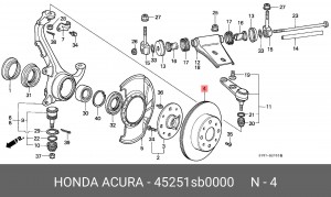Тормозной диск 45251SB0000 HONDA
