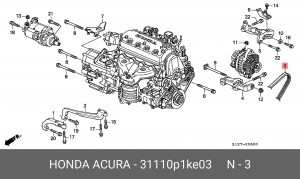 Поликлиновой ремень 31110-P1K-E03 HONDA