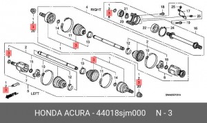 Пыльник ШРУСа (комплект) 44018SJM000 HONDA