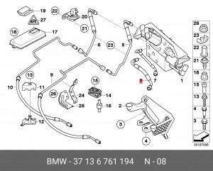 Трубка гидравлическая активной подвески 37 13 6 761 194 BMW