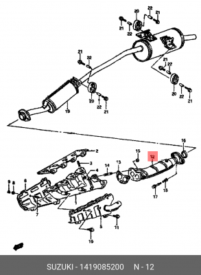 Выпускной трубопровод 14190-85200 SUZUKI