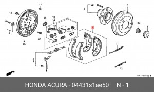Комплект тормозных колодок 04431S1AE50 HONDA
