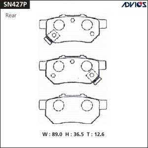 Колодки тормозные дисковые SN427P ADVICS