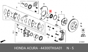 Подшипник ступицы колеса 44300TK6A01 HONDA
