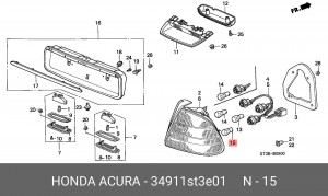 Лампа 34911ST3E01 HONDA