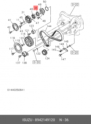 Уплотняющее кольцо, коленчатый вал 8-94214-912-0 ISUZU