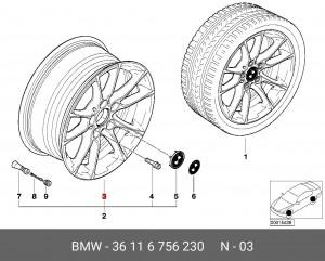 Диск колеса 36 11 6 756 230 BMW