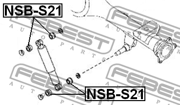 Сайлентблок - втулка амортизатора подвески NSB-S21 FEBEST