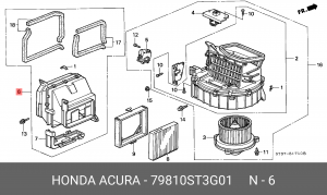 Воздуховод отопителя, кондиционирования салона 79810ST3G01 HONDA