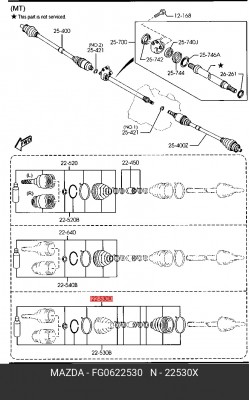 Пыльник ШРУСа (комплект) FG0622530 MAZDA