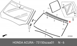 Молдинг стекла 73150SZAA01 HONDA
