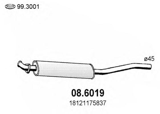 Средний глушитель выхлопных газов 086019 ASSO