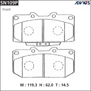 Колодки тормозные дисковые SN109P ADVICS