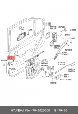 Ограничитель открывания двери 794902D000 HYUNDAI KIA