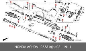 Механизм рулевой (ремкомплект) 06531SJAA02 HONDA