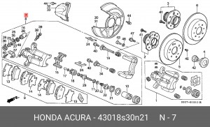 Тормозной суппорт 43018S30N21 HONDA