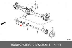 Комплект подшипника ступицы колеса 91052SC2014 HONDA