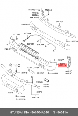 Буфер 866104A010 HYUNDAI KIA