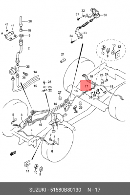 Тормозной шланг 51580B80130 SUZUKI