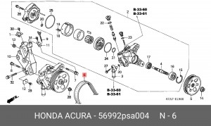 Поликлиновой ремень 56992-PSA-004 HONDA